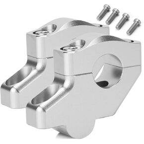 7/8'' 22mm Motorcycle ATV Dirt Bike Handlebar Risers With Clamps, Fit for Grom MSX125 / CRF 250L, KLR650, FZ1 / FZ8 / TW, DRZ 400/S/V-Strom (Black)