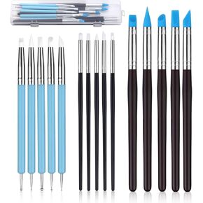 Dotting Tools, Silicone Clay Sculpting Tool, Clay Tools, Polymer Clay Tools, Clay Sculpting Tools with 15 PCS Modeling Dotting Tool, Embossing Tool for Modeling, Nail, Painting