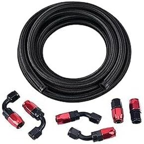 EVIL ENERGY 6AN Fuel Line Kit,AN6 Braided Nylon Fuel Hose CPE 10FT Black