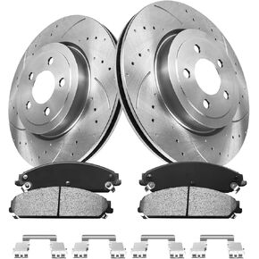 Anpulsero Automotive Replacement Brake Kits Rear Brake Pads and Rotors Kit Compatible with 2012-2020 Dodge Grand Caravan, Brakes and Rotors Anti-rust Oil Protected 53069 D1596-8811 Brake Kit （12.9in）
