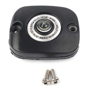 Three T Motorcycle Front Brake Master Cylinder Cover Fluid Reservoir Cap for Harley Big Twin Models 1996-Later, VRSC 2002-Later & Sportster 1996-2003, Black