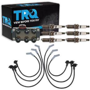 TRQ Ignition Kit Ignition Coil Spark Plugs Spark Plugs Wire Set Compatible with 1998-2000 Ford Ranger Mazda B3000