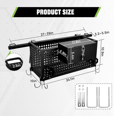 صينية صندوق أدوات الجرار العالمية شديدة التحمل - مرفق سلة جرار 24 × 10 × 10 بوصة للجرارات in Kuwait