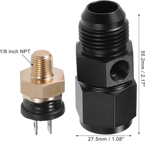 مجموعة واحدة من Uxcell محول تركيب مفتاح مروحة تبريد درجة حرارة المحرك التلقائي 8AN 200'F On-185'F Off in Saudi Arabia