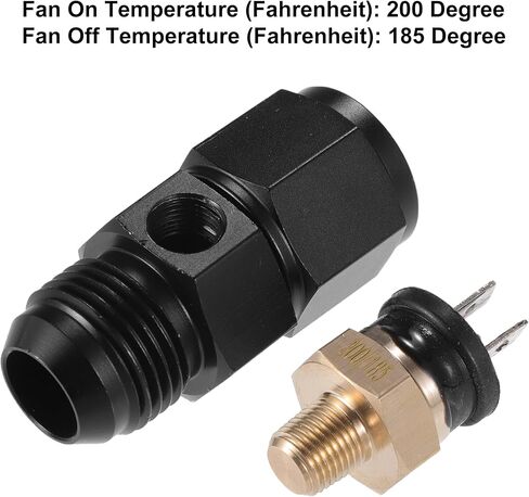 مجموعة واحدة من Uxcell محول تركيب مفتاح مروحة تبريد درجة حرارة المحرك التلقائي 8AN 200'F On-185'F Off in Saudi Arabia