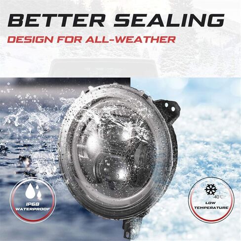 مصابيح أمامية LED مستديرة 9 بوصة من Kiwi Master Halo DRL لسيارة Jeep Gladiator JT 2018-2024 Jeep Wrangler JL/4xe ملحقات المصباح الأمامي مع أضواء الجري النهارية in Kuwait