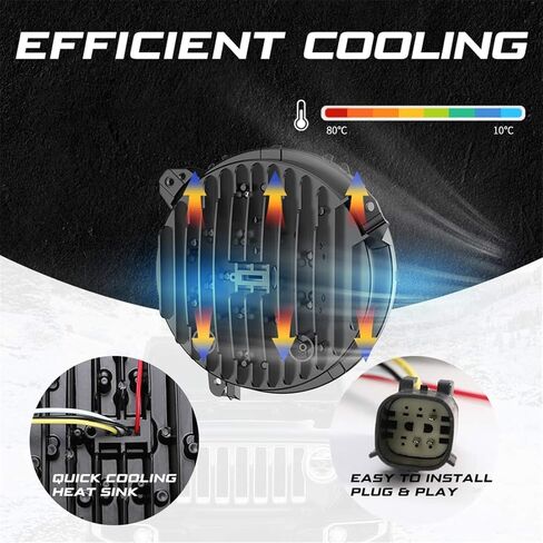 مصابيح أمامية LED مستديرة 9 بوصة من Kiwi Master Halo DRL لسيارة Jeep Gladiator JT 2018-2024 Jeep Wrangler JL/4xe ملحقات المصباح الأمامي مع أضواء الجري النهارية in Kuwait