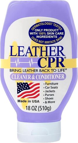 Leather CPR 2-in-1 Leather Cleaner and Conditioner - Leather Cream Cleaner for Couches, Furniture, Purses, Handbags, Shoes, Boots, & Car Interiors - Clean, Condition & Restore Leather Products - 18oz in Saudi Arabia
