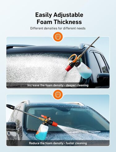 AstroAI Foam Cannon, Heavy Duty Car Foam Blaster Wide Neck Adjustable Snow Foam Lance and Thick Foam for Pressure Washer with 1/4" Quick Connector,1L Bottle & 5 Nozzles in Saudi Arabia