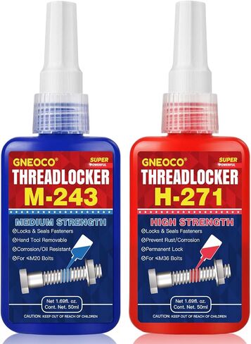 ThreadLocker Blue, Thread Lock Medium Strength Lock Tight for Nuts, Bolts, Fasteners and Metals, Anaerobic Curing Metal Glue to Prevent Loosening and Corrosion (M243-50ml) in Saudi Arabia