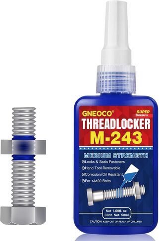 ThreadLocker Blue, Thread Lock Medium Strength Lock Tight for Nuts, Bolts, Fasteners and Metals, Anaerobic Curing Metal Glue to Prevent Loosening and Corrosion (M243-50ml) in Saudi Arabia