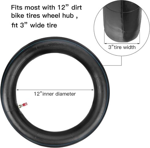 GREHUA 2.75 3.00-12 80/100-12 inch Rear Inner Tube for SSR 110cc 125cc 90cc KLX110 PW80 TTR90 TTR110 XR50 XR70 CRF50 CRF70 CRF110 Suzuki DRZ110 Coolster QG-214 Apollo RFZ Pit Dirt Off Road Bike Parts in Kuwait