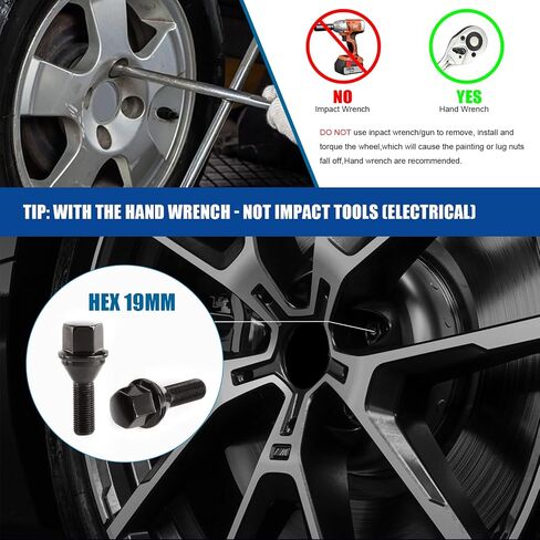 Jiiinmiiin M12x1.25 ONE-Piece Design Conical Seat Wheel Lug Bolts 20pcs ET Black Studs Set Shank Length 28mm, 19mm Hex Compatible with 2015-2022 Je/ep Renegade, 2018-2022 Compass, 2014-2022 Cherokee in Kuwait