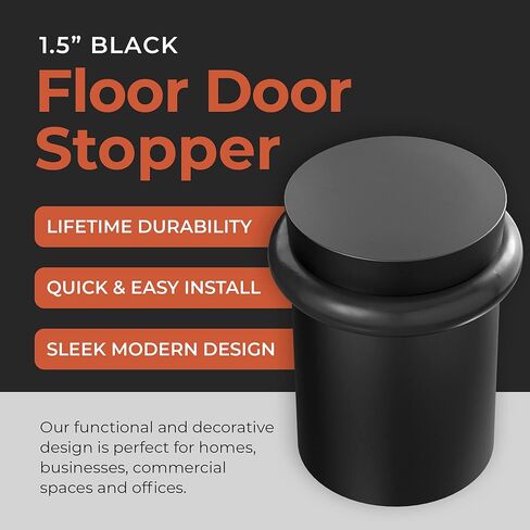NYCO - Floor Door Stopper 1.5" Satin Brass Door Stop - Classy Solid Steel Modern Heavy Duty Door Stoppers - Floor Mount Anchor Screw - Wall Protector for Commercial Door, Home Doorstop, Interior in Saudi Arabia