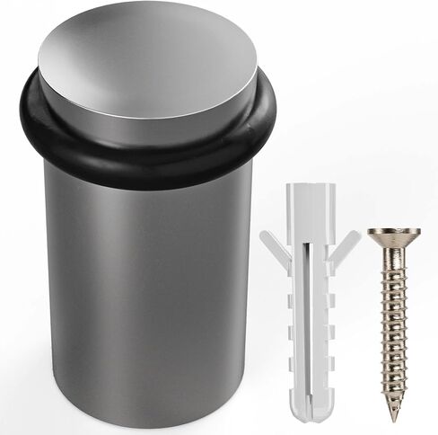 NYCO - Floor Door Stopper 1.5" Satin Brass Door Stop - Classy Solid Steel Modern Heavy Duty Door Stoppers - Floor Mount Anchor Screw - Wall Protector for Commercial Door, Home Doorstop, Interior in Saudi Arabia