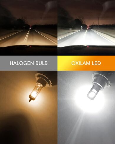مصابيح LED OXILAM H7 أكثر سطوعًا بنسبة 400%، 6500K أبيض بارد 8 شرائح LED لا توجد بقعة داكنة، مقاس 1:1 لا يتطلب محول، استبدال مصابيح الضباب الخفيفة الأمامية الكل في واحد، حزمة من 2 in Kuwait