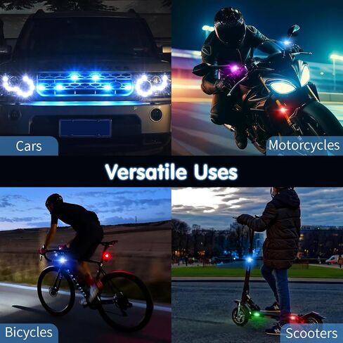 1797 Wireless LED Strobe Lights with Remote Control 8 Colors Anti-Collision Emergency Warning Flashing RGB Mini Light for Cars Trucks Motorcycles Bikes USB Rechargeable 6PCS in Saudi Arabia