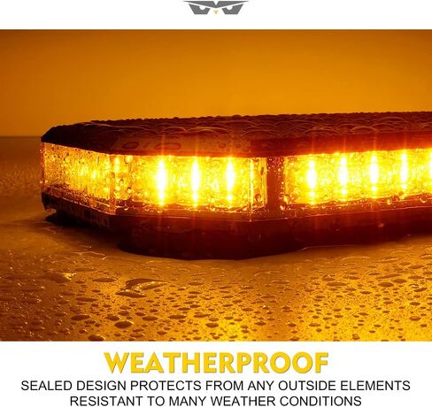 LUMENIX 42 LED Roof Top Strobe Beacon Light Bar Hazard Warning Emergency Flashing Plow Lights with Controller for Construction Vehicles Tow Trucks Postal Cars Snowplow Amber White (Patent Design) in Saudi Arabia