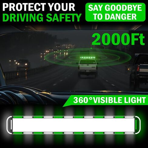 ASPL 53 inch 260 LED Low Profile Rooftop Strobe Lights Bar High Intensity Emergency Warning Flashing Beacon Snow Plow Light Traffic Advisor Car Hazard Construction Roof Lights Bars (Amber/White) in Kuwait