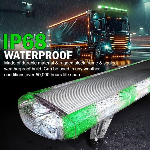 ASPL 53 inch 260 LED Low Profile Rooftop Strobe Lights Bar High Intensity Emergency Warning Flashing Beacon Snow Plow Light Traffic Advisor Car Hazard Construction Roof Lights Bars (Amber/White) in Kuwait