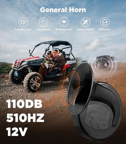 مجموعة إشارة الانعطاف UTV ATV مع قرن 110D، سلكي مسبقًا، التوصيل والتشغيل UTV Universal Street Legal Kit مع ضوء المخاطر، طقم وامض مع مفتاح متأرجح متوافق مع Polaris RZR Can-Am CFMOTO in Kuwait