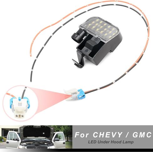 NSLUMO LED مجموعة مصابيح تحت غطاء محرك السيارة لعام 2003-2006 GMC Sierra/Chevy Silverado 1500 2500 3500 بيك اب، 6000K 18-SMD مجموعة مصابيح مقصورة محرك غطاء المحرك الأبيض OEM ‎12450086 in Kuwait