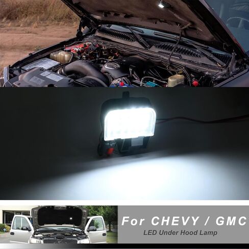 NSLUMO LED مجموعة مصابيح تحت غطاء محرك السيارة لعام 2003-2006 GMC Sierra/Chevy Silverado 1500 2500 3500 بيك اب، 6000K 18-SMD مجموعة مصابيح مقصورة محرك غطاء المحرك الأبيض OEM ‎12450086 in Kuwait