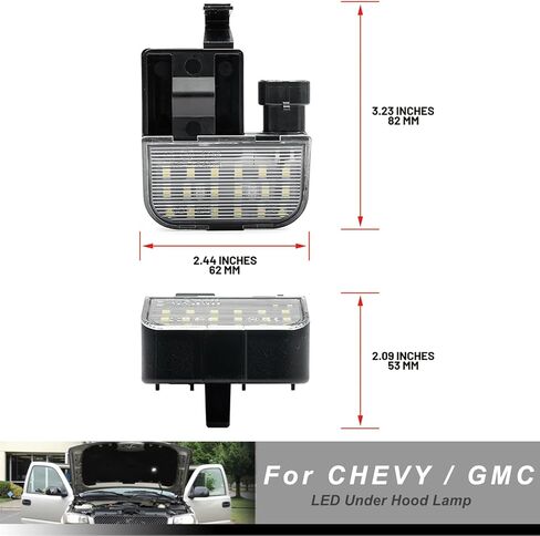 NSLUMO LED مجموعة مصابيح تحت غطاء محرك السيارة لعام 2003-2006 GMC Sierra/Chevy Silverado 1500 2500 3500 بيك اب، 6000K 18-SMD مجموعة مصابيح مقصورة محرك غطاء المحرك الأبيض OEM ‎12450086 in Kuwait