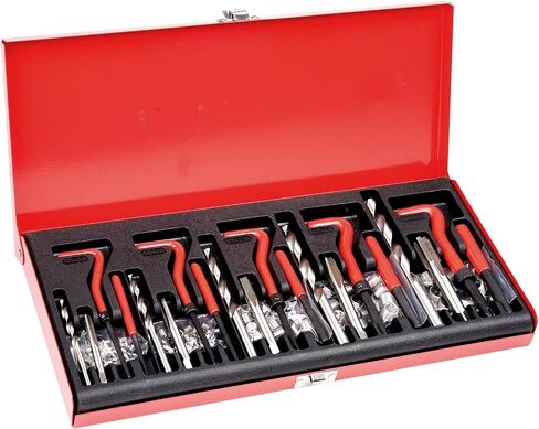 VEVOR Thread Repair Kit - 166Piece Metric HSS Drill Helicoil Repair Kit - M5 M6 M8 M10 M12 Portable Rethreading Tool Kit - Thread Inserts Taps Breakoff Installation Tools in Saudi Arabia