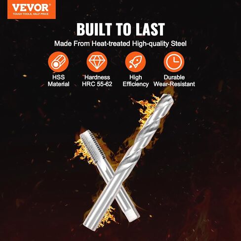 VEVOR Thread Repair Kit - 166Piece Metric HSS Drill Helicoil Repair Kit - M5 M6 M8 M10 M12 Portable Rethreading Tool Kit - Thread Inserts Taps Breakoff Installation Tools in Saudi Arabia
