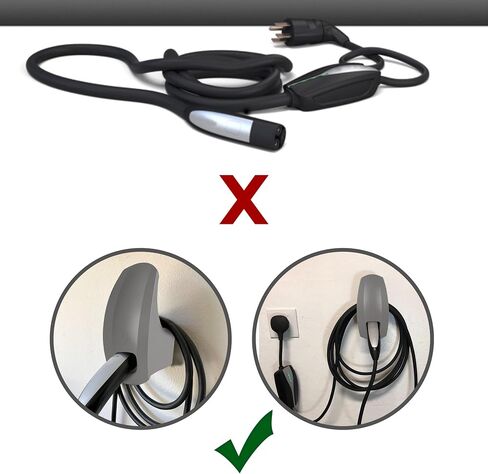 SEVEN SPARTA Charging Cable Holder with Chassis Bracket Compatible with Tesla Model 3 Model Y Model X Model S Charger Cable Organizer Car Accessories Wall Connector, Patent Approved (Black) in Kuwait