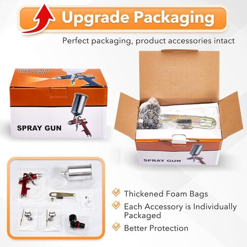 BANG4BUCK High Performance HVLP Gravity Feed Spray Gun with 1.4mm 1.7mm 2.5mm Fluid Tips, 1000cc Aluminum Cup for Auto Paint, Primer, Clear/Top Coat & Touch-Up in Saudi Arabia