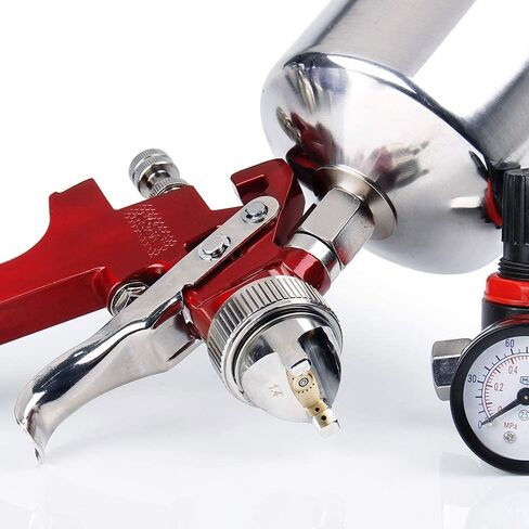 BANG4BUCK High Performance HVLP Gravity Feed Spray Gun with 1.4mm 1.7mm 2.5mm Fluid Tips, 1000cc Aluminum Cup for Auto Paint, Primer, Clear/Top Coat & Touch-Up in Saudi Arabia