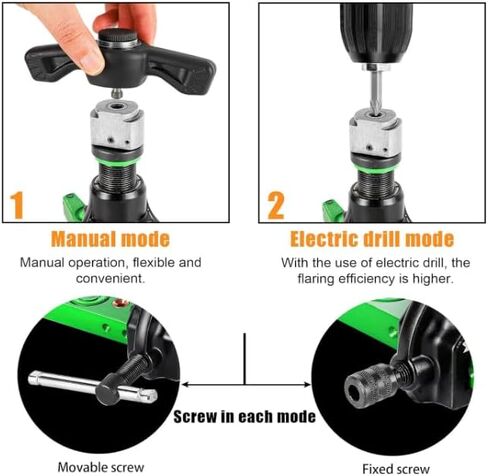 طقم موسع السقاطة 1/4"-3/4" أداة نحاسية واحدة متوهجة 45 درجة أداة HVAC مع قابض لأنابيب الألومنيوم النحاسية (وضعين يدوي أو كهربائي) in Saudi Arabia