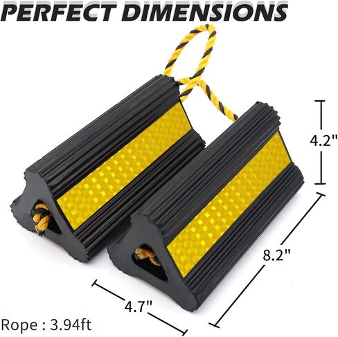 Vacallity Wheel Chocks for Travel Trailers, Sturdiness Heavy Duty Solid Rubber Camper Trailer RV Wheel Chock Blocks, Aircraft Truck Car tire Stopper, Wheel Immobilizers & Chocks, Trailer Accessory in Saudi Arabia