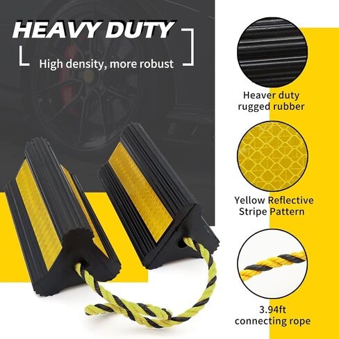 Vacallity Wheel Chocks for Travel Trailers, Sturdiness Heavy Duty Solid Rubber Camper Trailer RV Wheel Chock Blocks, Aircraft Truck Car tire Stopper, Wheel Immobilizers & Chocks, Trailer Accessory in Saudi Arabia