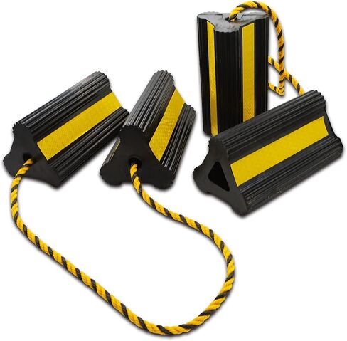 Vacallity Wheel Chocks for Travel Trailers, Sturdiness Heavy Duty Solid Rubber Camper Trailer RV Wheel Chock Blocks, Aircraft Truck Car tire Stopper, Wheel Immobilizers & Chocks, Trailer Accessory in Saudi Arabia
