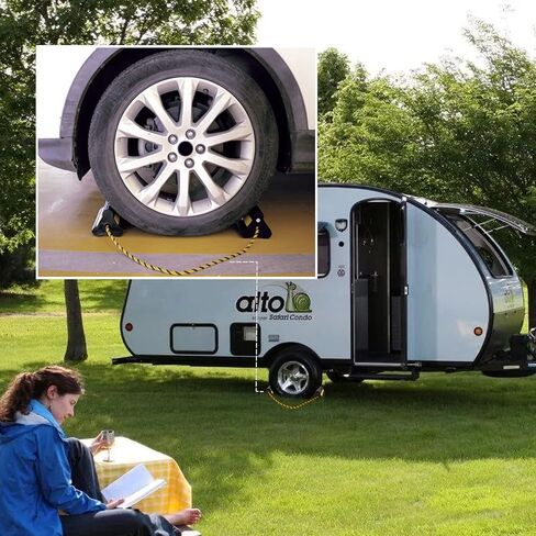 Vacallity Wheel Chocks for Travel Trailers, Sturdiness Heavy Duty Solid Rubber Camper Trailer RV Wheel Chock Blocks, Aircraft Truck Car tire Stopper, Wheel Immobilizers & Chocks, Trailer Accessory in Saudi Arabia