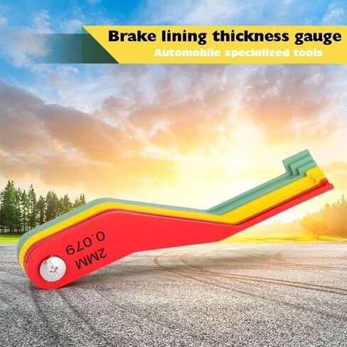 9-Piece Metal Brake Pad Gauge Set, Brake Gauge Measure Tool to Quickly Measure Brake Pad Wear, Brake Pad Thickness Gauge for Most Cars, Easy to Read Color Coded - 2mm to 12mm in Saudi Arabia