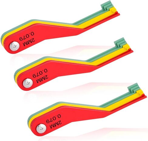 9-Piece Metal Brake Pad Gauge Set, Brake Gauge Measure Tool to Quickly Measure Brake Pad Wear, Brake Pad Thickness Gauge for Most Cars, Easy to Read Color Coded - 2mm to 12mm in Saudi Arabia