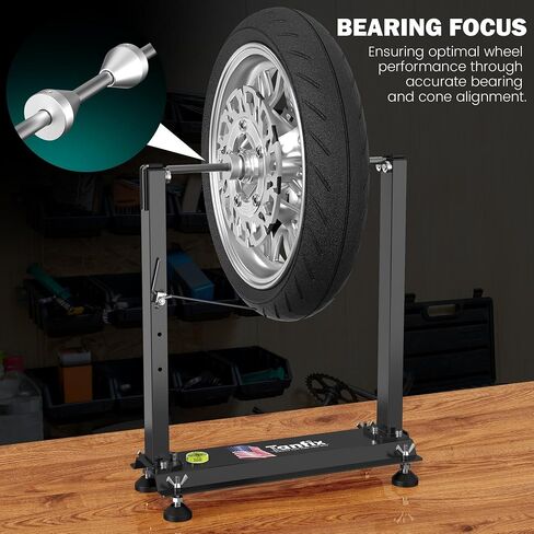 Motorcycle Wheel Balance Stand, Heavy-Duty Single-Axle Wheel Balancing Tool for Static & Dynamic Tire Alignment, Balancer for Sport and Dirt Bike Wheels in Kuwait