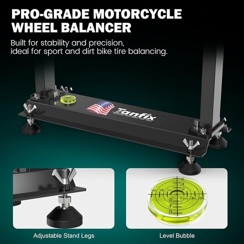 Motorcycle Wheel Balance Stand, Heavy-Duty Single-Axle Wheel Balancing Tool for Static & Dynamic Tire Alignment, Balancer for Sport and Dirt Bike Wheels in Kuwait