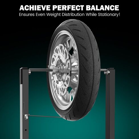Motorcycle Wheel Balance Stand, Heavy-Duty Single-Axle Wheel Balancing Tool for Static & Dynamic Tire Alignment, Balancer for Sport and Dirt Bike Wheels in Kuwait