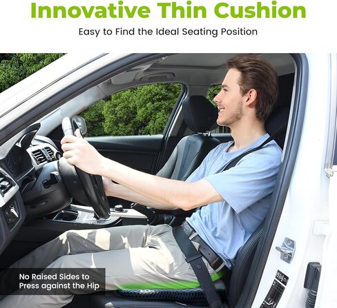 وسادة مقعد السيارة إسفين للقيادة وتوسيع الرؤية من خلال الظهر المرتفع - وسادة مقعد سيارة ناعمة وكثيفة من إسفنج الذاكرة لسائق مقعد السيارة / الركاب توفر الراحة والإغاثة لآلام عرق النسا والورك والعصعص (أسود) in Kuwait