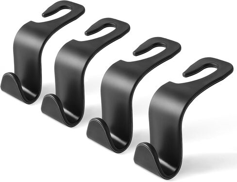 LivTee Car Seat Headrest Hook, Auto Seat Hook Hangers Storage Organizer Interior Accessories for Purse Coats Umbrellas Grocery Bags Handbag, 4-Pack in Saudi Arabia