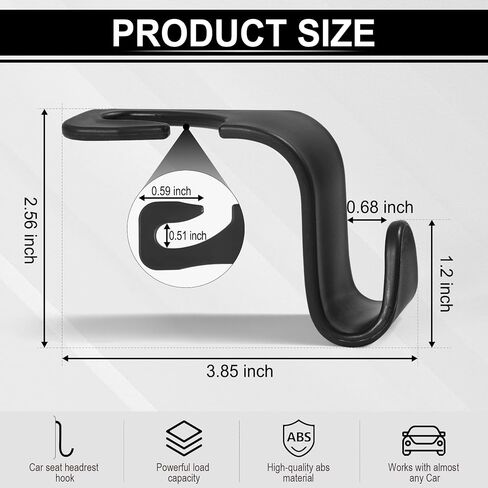 LivTee Car Seat Headrest Hook, Auto Seat Hook Hangers Storage Organizer Interior Accessories for Purse Coats Umbrellas Grocery Bags Handbag, 4-Pack in Saudi Arabia