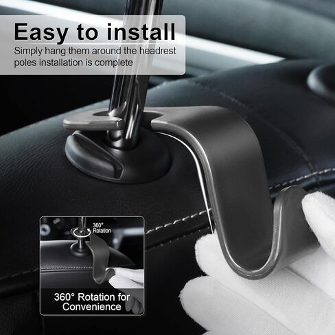 LivTee Car Seat Headrest Hook, Auto Seat Hook Hangers Storage Organizer Interior Accessories for Purse Coats Umbrellas Grocery Bags Handbag, 4-Pack in Saudi Arabia