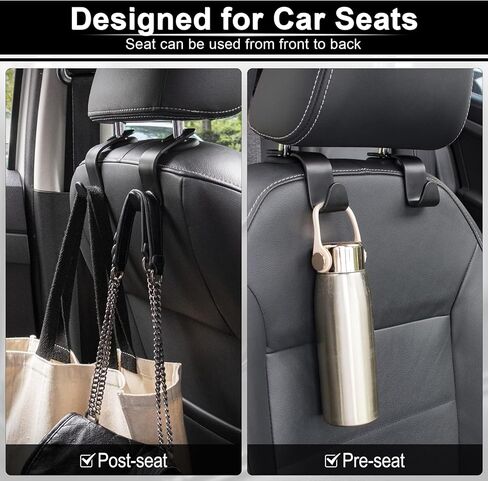 LivTee Car Seat Headrest Hook, Auto Seat Hook Hangers Storage Organizer Interior Accessories for Purse Coats Umbrellas Grocery Bags Handbag, 4-Pack in Saudi Arabia