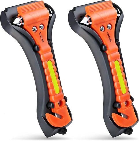 Luxtude Window Breaker Seatbelt Cutter, Car Window Breaker, Glass Breaker, Auto Car Escape Tool, 2-in-1 Emergency Glass Hammer, Window Punch Seatbelt Cutter, Life Rescue Tools Kit, 2 Packs in Saudi Arabia