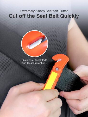 Luxtude Window Breaker Seatbelt Cutter, Car Window Breaker, Glass Breaker, Auto Car Escape Tool, 2-in-1 Emergency Glass Hammer, Window Punch Seatbelt Cutter, Life Rescue Tools Kit, 2 Packs in Saudi Arabia